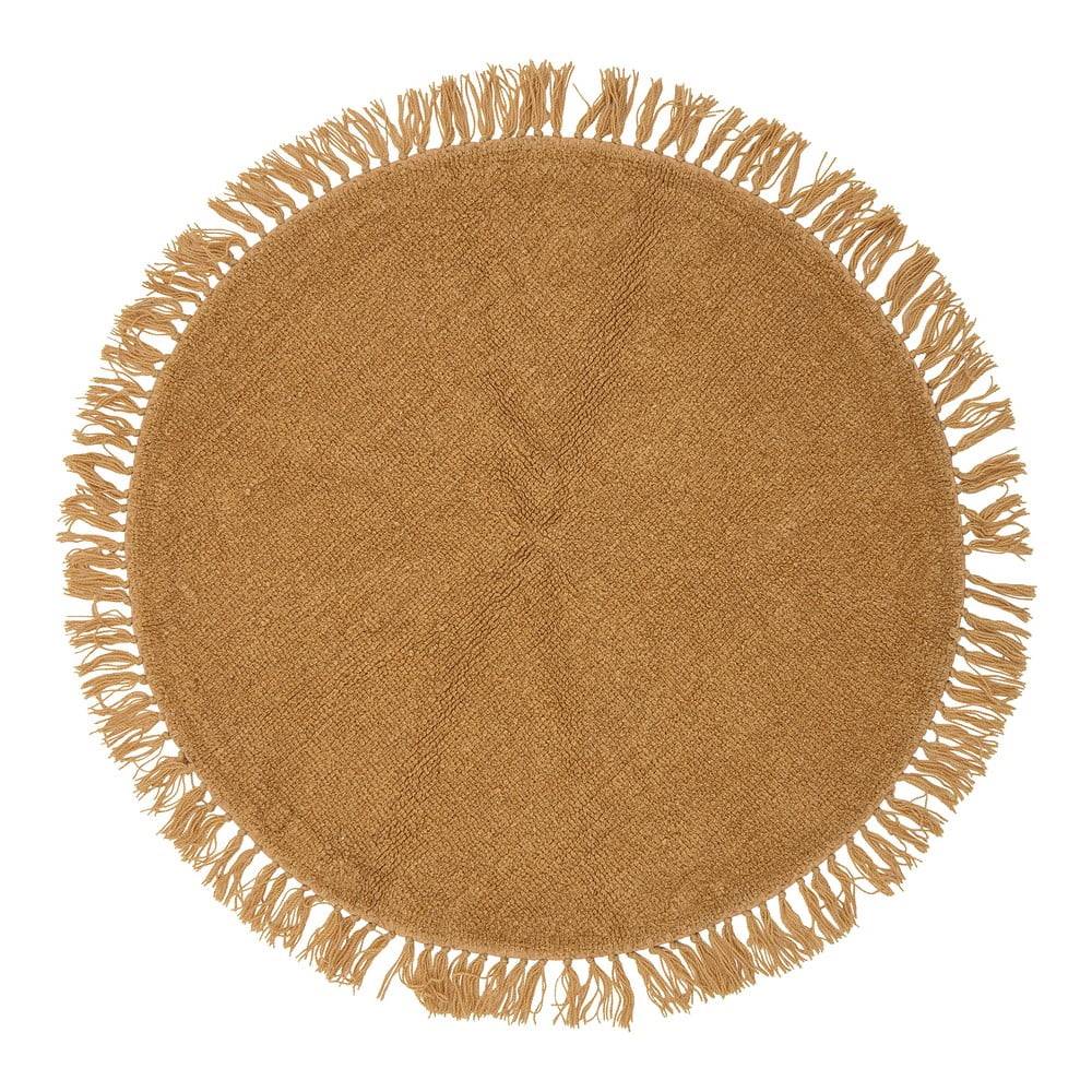 Bloomingville Oranžový vlnený okrúhly koberec ø 110 cm Lenea - , značky Bloomingville