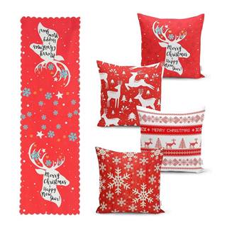 Minimalist Cushion Covers Súprava 4 vianočných obliečok na vankúš a behúň na stôl  Joy, značky Minimalist Cushion Covers