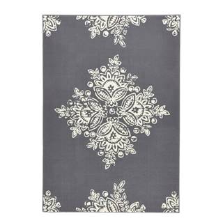Sivo-biely koberec Hanse Home Gloria Blossom, 80 × 150 cm
