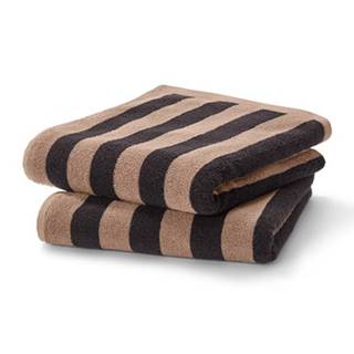 Tchibo Kvalitné uteráky, 2 ks, čierno-hnedé prúžky, značky Tchibo
