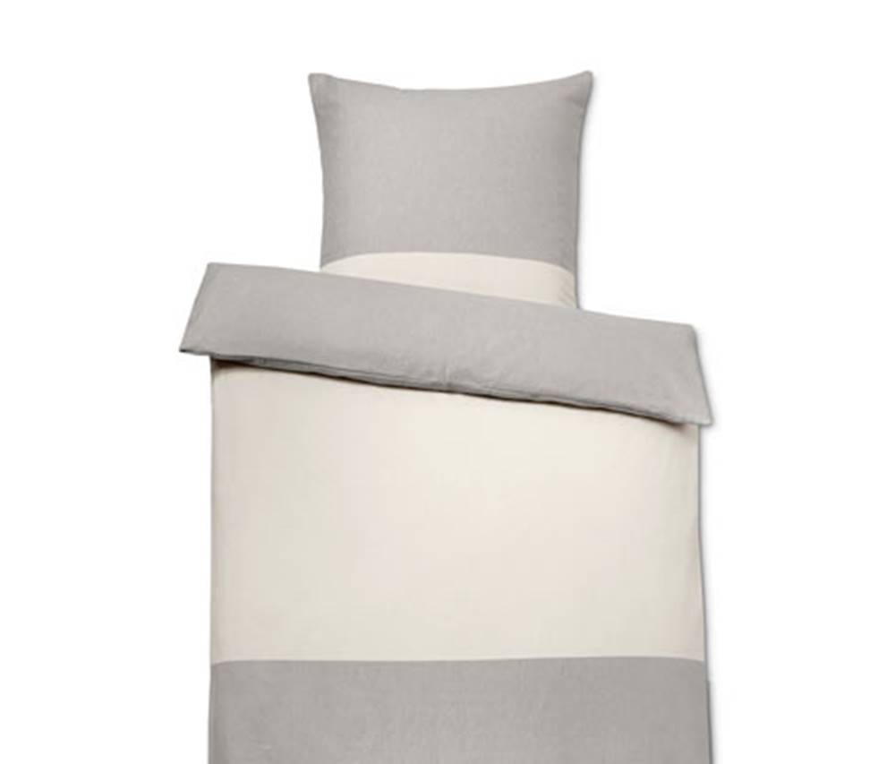 Tchibo Flanelová posteľná bielizeň, sivá, dvojlôžko, značky Tchibo