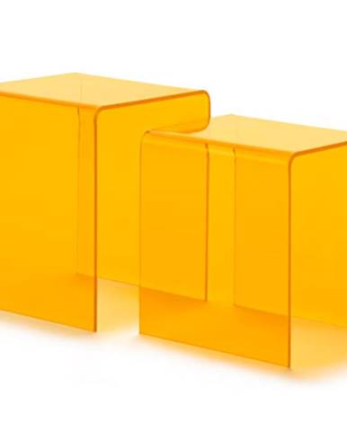 Odkladacie stolíky z akrylu, 2 ks, žlté