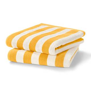 Kvalitné uteráky, 2 ks, žlto-biele prúžky