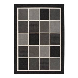 Universal Čierno-sivý vonkajší koberec  Nicol Squares, 80 x 150 cm, značky Universal