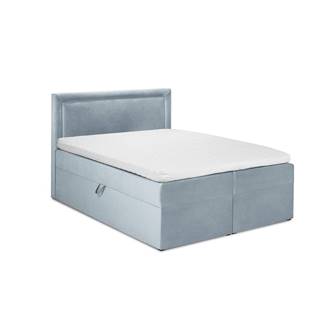 Mazzini Beds Bledomodrá zamatová dvojlôžková posteľ  Yucca, 160 x 200 cm, značky Mazzini Beds