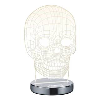 LED stolová lampa v lesklo striebornej farbe (výška 21 cm) Skull - Trio
