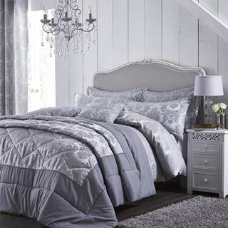 Catherine Lansfield Sivé posteľné obliečky  Jacquard, 135 x 200 cm, značky Catherine Lansfield