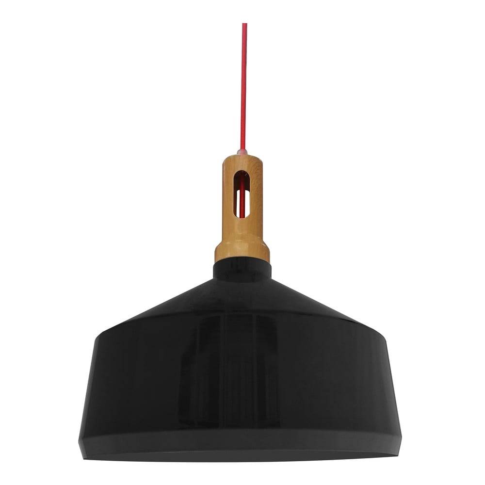 Candellux Lighting Čierne závesné svietidlo s kovovým tienidlom ø 26 cm Robinson - , značky Candellux Lighting