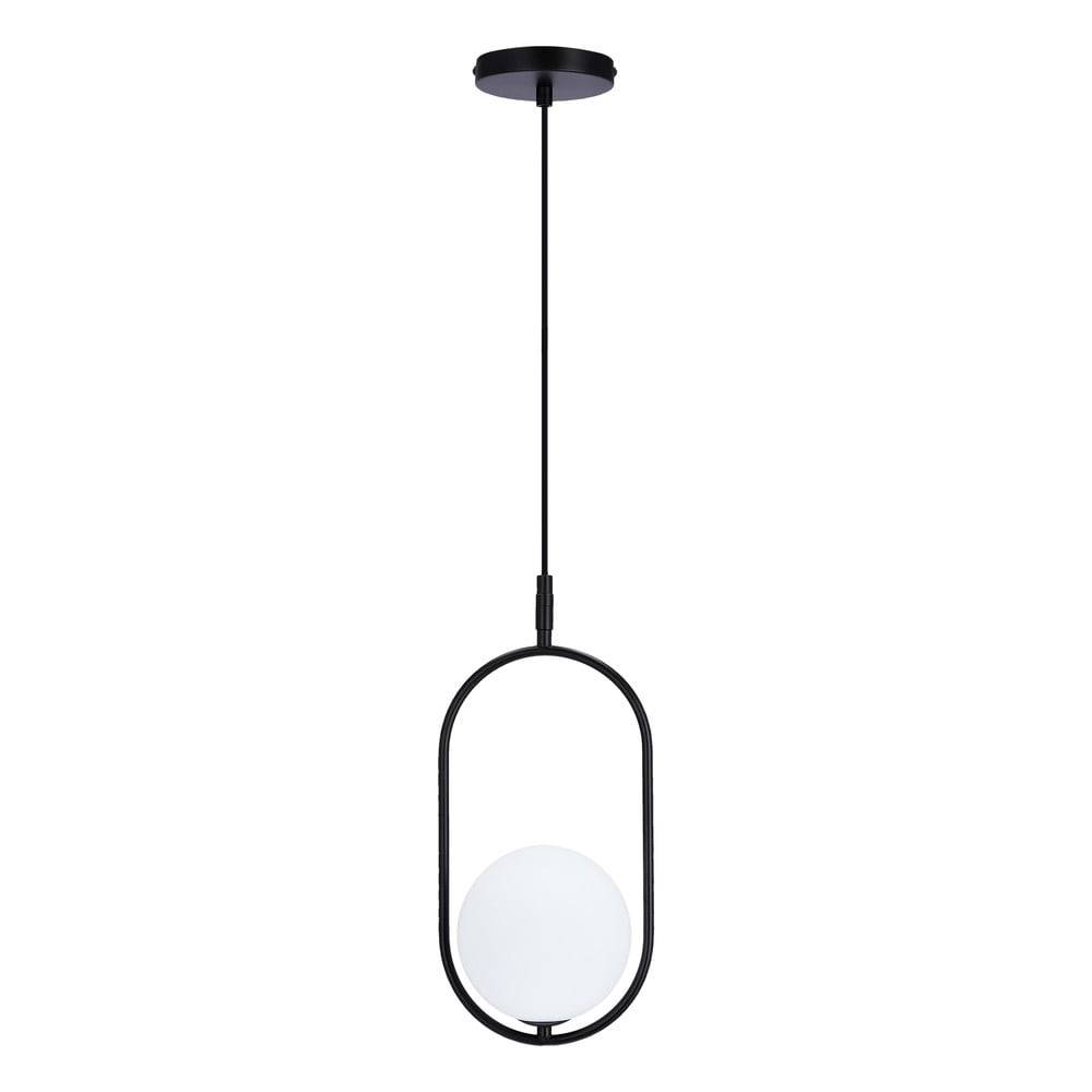 Candellux Lighting Čierne závesné svietidlo so skleneným tienidlom 18.5x15 cm Cordel - , značky Candellux Lighting