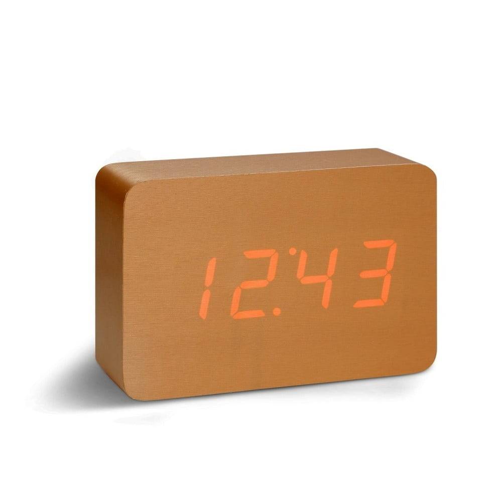 Gingko Oranžový budík s červeným LED displejom  Brick Click Clock, značky Gingko