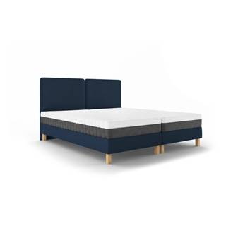Tmavomodrá dvojlôžková posteľ Mazzini Beds Lotus, 180 x 200 cm