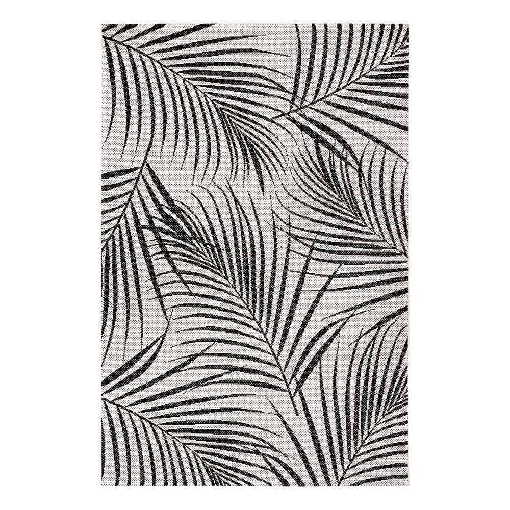 Ragami Čierno-sivý vonkajší koberec  Flora, 160 x 230 cm, značky Ragami