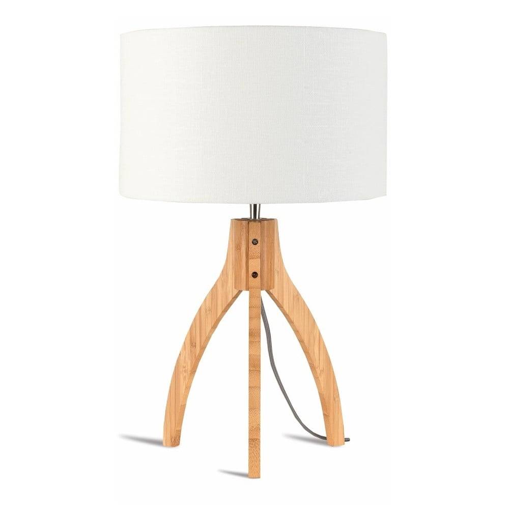 Good&Mojo Stolová lampa s bielym tienidlom a konštrukciou z bambusu  Annapurna, značky Good&Mojo
