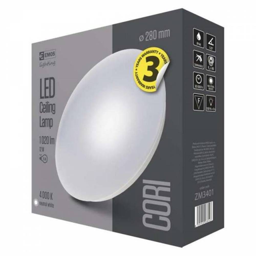 Kinekus LED prisadené svietidlo Cori, kruh. biele 12W 1020lm IP44, značky Kinekus