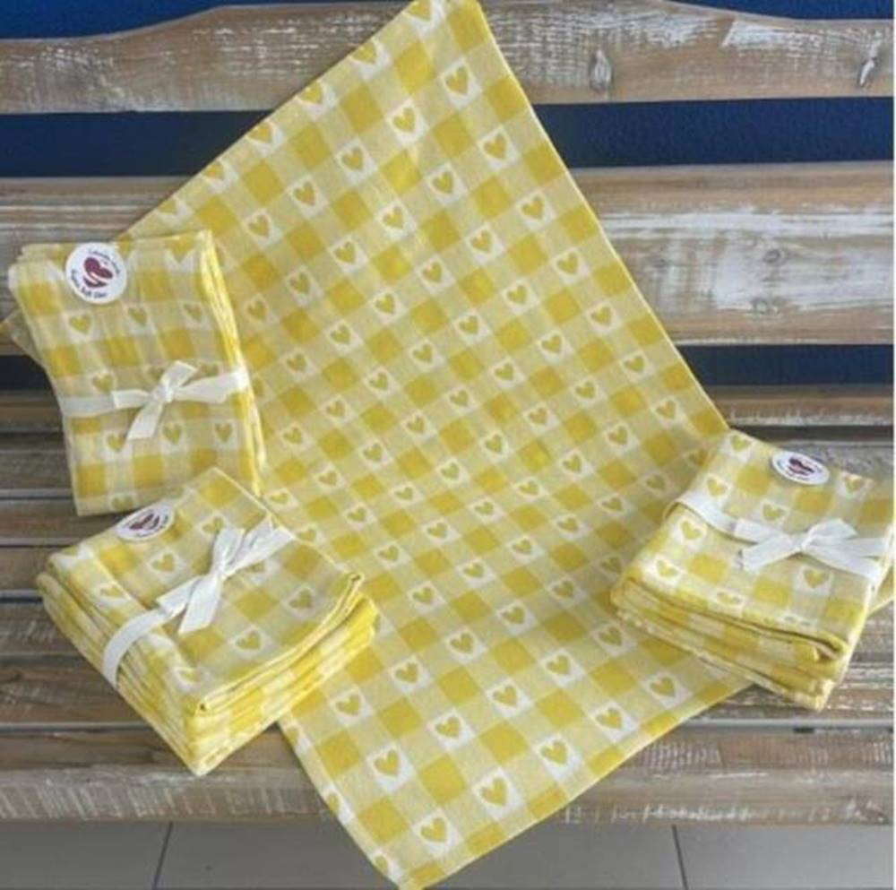 Kinekus Utierka kuchynská bavlnená tkaná Super soft žltá 3ks, 50x70cm, 270 g/m2, značky Kinekus