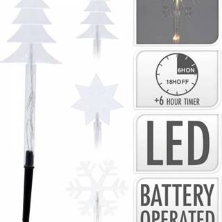 Svetlo vianočné zapichovacie 15 LED teplé biele, 37,5 cm, 5 ks, s časovačom, baterky, vonkajšie, mix