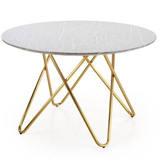 Stôl Bonello 120 Mdf/Oceľ – Popolavý/Zlatá