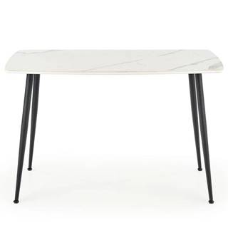 Stôl Marco 120x70 Sklo/Mdf/Oceľ – Biely/Čierna