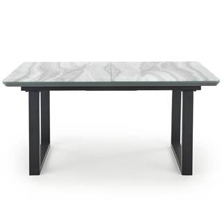 Stôl Marley 160/200 Biely Marmur/Popolavý/Čierna