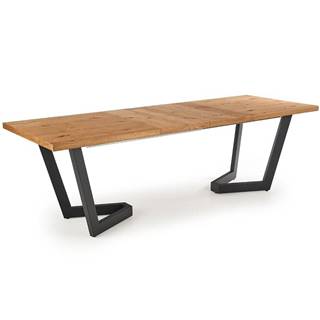 Stôl Massive 160/250(340) – Svetlý Dub/Čierna