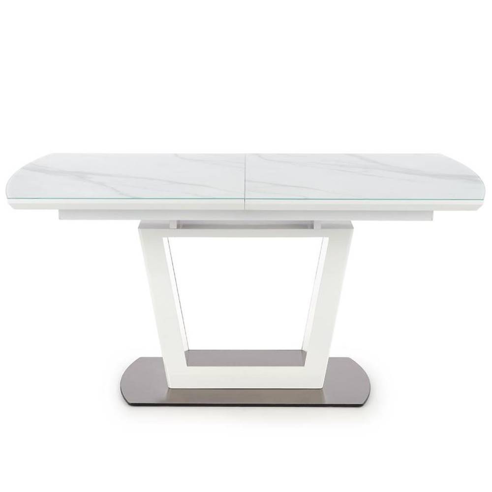 MERKURY MARKET Stôl Blanco 160/200 Sklo/Mdf/Oceľ – Biely Marmur/Biely, značky MERKURY MARKET