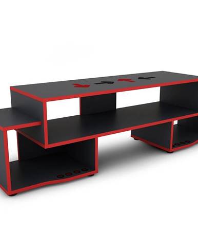 TV stolík Matrix 140 grafit/červená