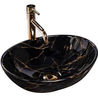 REA Umývadlo na dosku Sofia Black Marble Shiny, značky REA