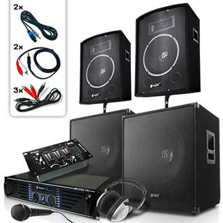 Skytec  Bass Mountain USB, DJ PA systém, 2000 W, 4 x reproduktor, zosilňovač, mixážny pult, značky Skytec