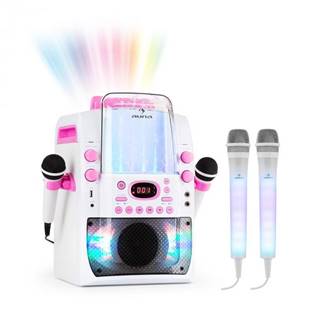 Auna  Kara Liquida BT ružová farba + Dazzl mikrofónová sada, karaoke zariadenie, mikrofón, LED osvetlenie, značky Auna