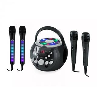 Auna  SingSing čierna + Dazzl Mic Set karaoke zariadenie, mikrofón, LED osvetlenie, značky Auna