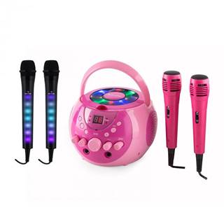 Auna  SingSing ružová + Dazzl Mic Set karaoke zariadenie, mikrofón, LED osvetlenie, značky Auna