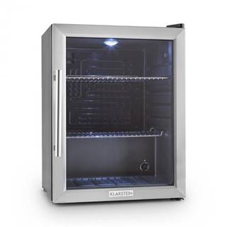 Klarstein  Beersafe XL, chladnička s objemom 60 litrov, energet. trieda D, sklenené dvere, nerezová oceľ, značky Klarstein