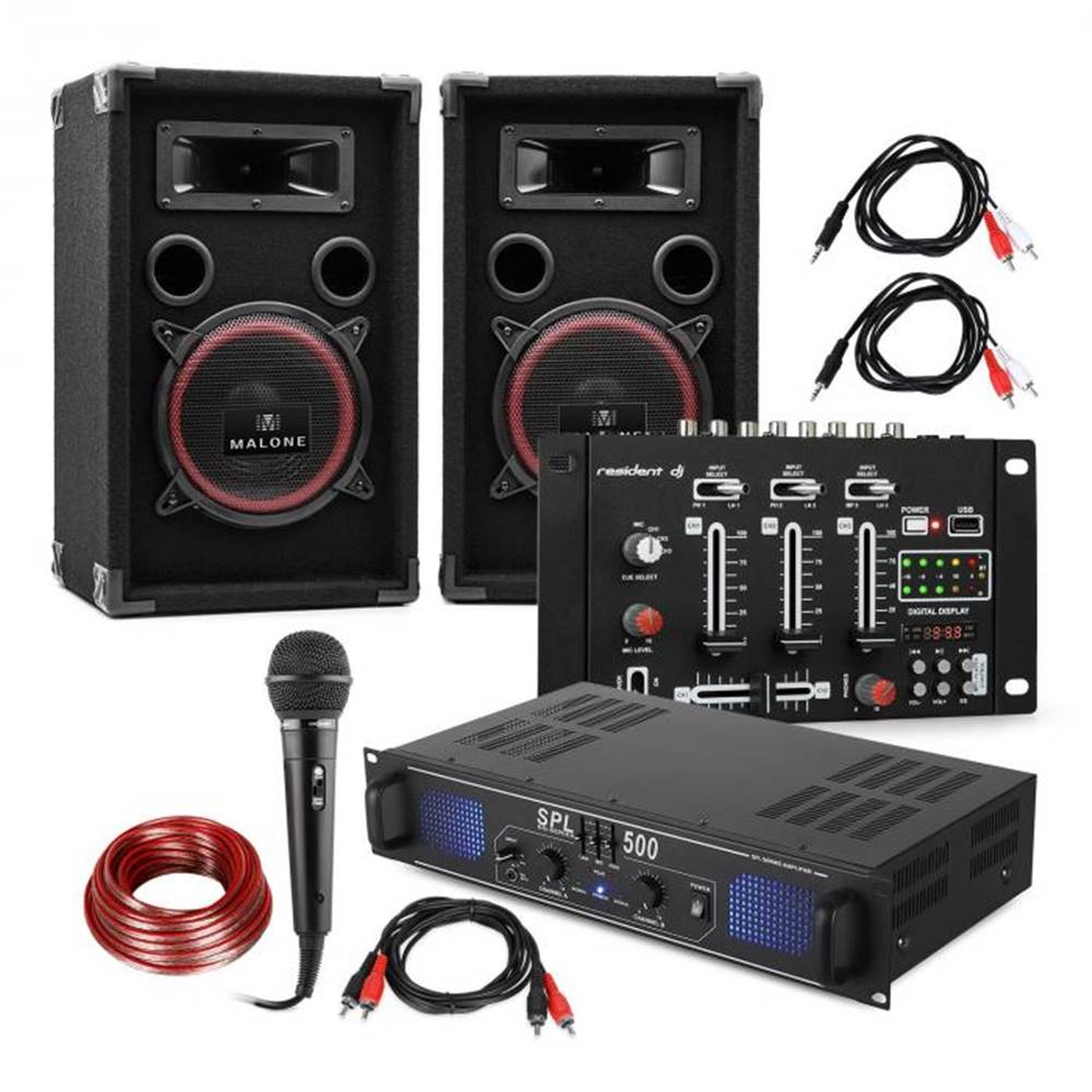 Electronic-Star  DJ-14 BT, DJ PA set, PA zosilňovač, BT mixážny pult, 2 x reproduktor, karaoke mikrofón, značky Electronic-Star