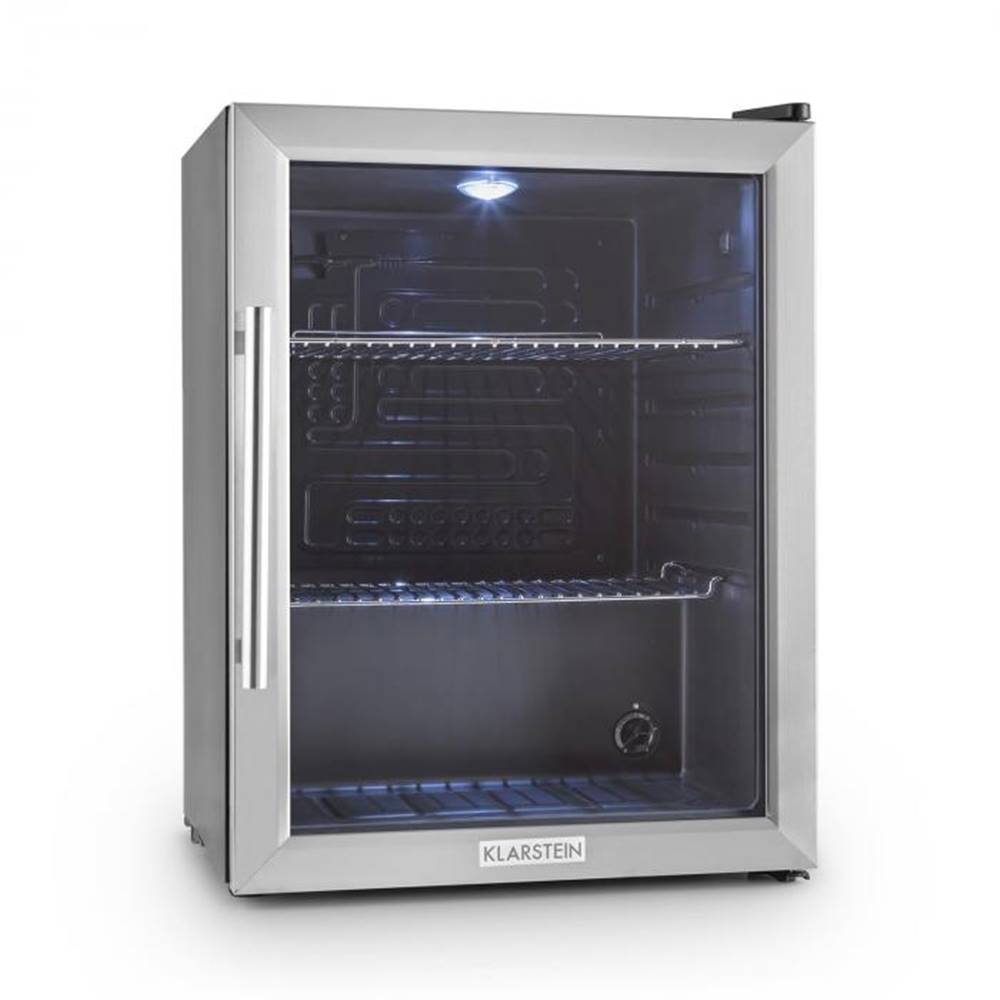 Klarstein  Beersafe XL, chladnička s objemom 60 litrov, energet. trieda D, sklenené dvere, nerezová oceľ, značky Klarstein