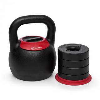 KLARFIT  Adjustabell, nastaviteľný kettlebell, hmotnosť: 8/10/12/14/16 kg, čierny/červený, značky KLARFIT