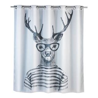 Wenko Biely sprchový záves s protiplesňovou povrchovou úpravou  Mr. Deer, 180 × 200 cm, značky Wenko