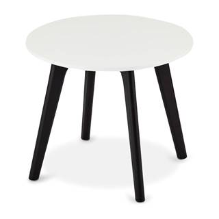 Čierno-biely konferenčný stolík s nohami z dubového dreva FurnhoLife, Ø 48 cm