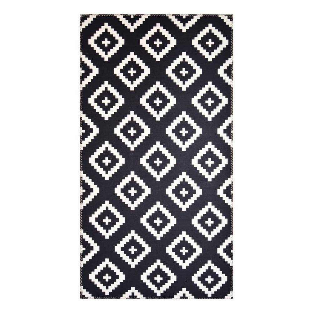 Vitaus Čierno-biely koberec  Geo Winston, 50 × 80 cm, značky Vitaus