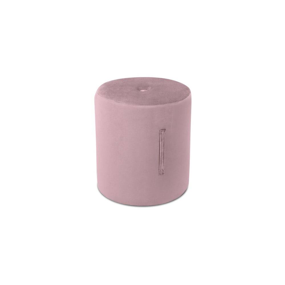 Mazzini Sofas Ružový puf  Fiore, ⌀ 40 cm, značky Mazzini Sofas