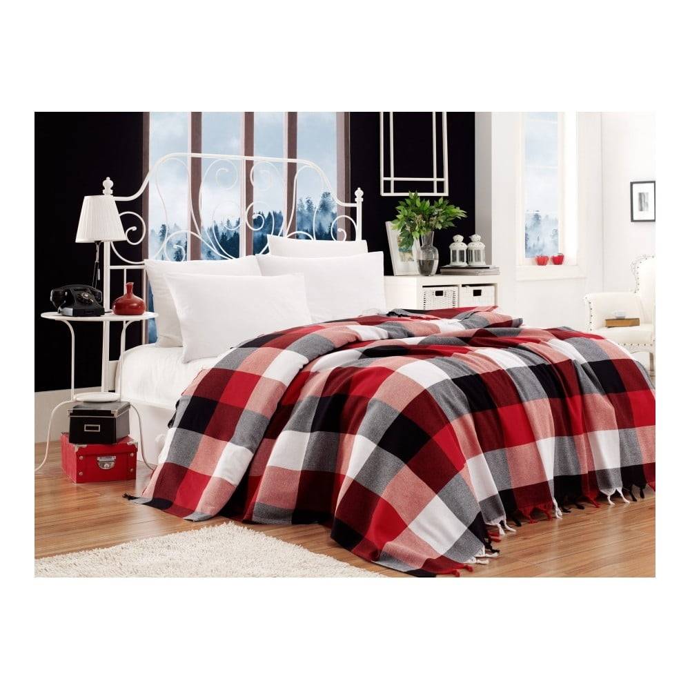 EnLora Home Bavlnený pléd pres postel na dvojlôžko Single Pique Kicho, 200 × 240 cm, značky EnLora Home