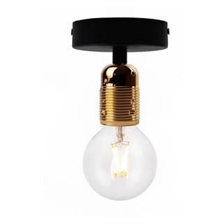 Bulb Attack Čierne stropné svietidlo so zlatou objímkou Sotto Luce Uno, značky Bulb Attack