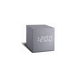 Gingko Sivý budík s bielym LED displejom  Cube Click Clock, značky Gingko