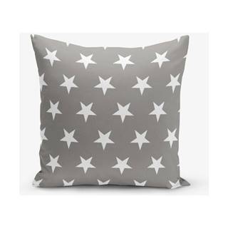 Sivá obliečka na vankúš s motívom hviezdd Minimalist Cushion Covers 45 × 45 cm