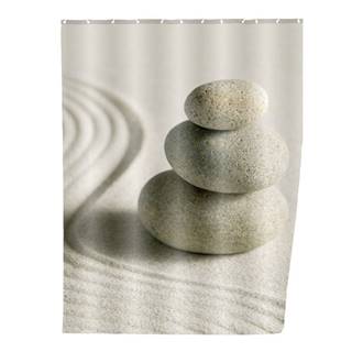 Sivý sprchový záves Wenko Sand, 180 × 200 cm