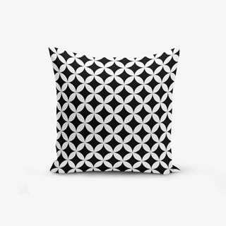 Minimalist Cushion Covers Čierno-biela obliečka na vankúš s prímesou bavlny  Black White Geometric, 45 × 45 cm, značky Minimalist Cushion Covers