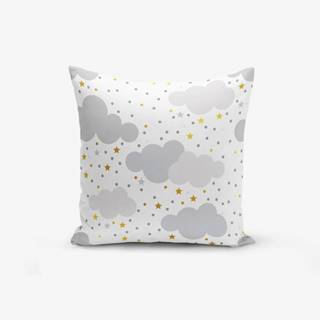 Minimalist Cushion Covers Obliečka na vankúš s prímesou bavlny  Grey Clouds With Points Stars, 45 × 45 cm, značky Minimalist Cushion Covers