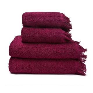 Sada 2 červených uterákov a 2 osušiek zo 100% bavlny Bonami Selection, 50 × 90 + 70 × 140 cm