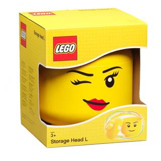 LEGO® Žltý úložný box v tvare hlavy  Winky, ⌀ 24,2 cm, značky LEGO®