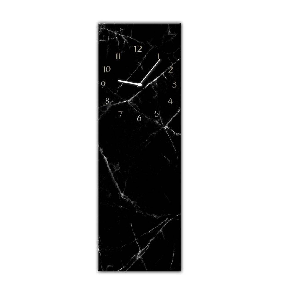 Styler Nástenné hodiny  Glassclock Black Marble, 20 × 60 cm, značky Styler