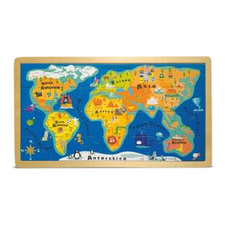 Legler Puzzle v ráme  World Map, značky Legler